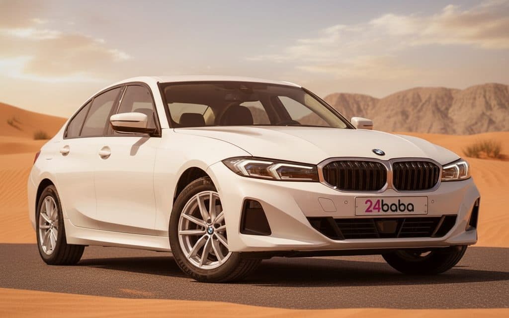 Bmw 320 2022 White rental in Dubai