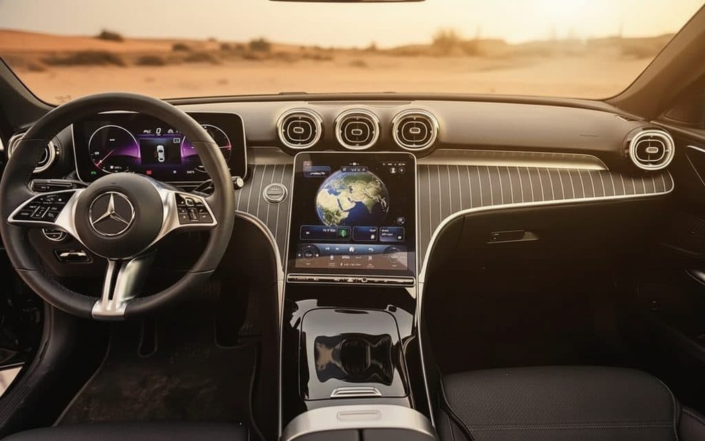 Mercedes C200 2024 dashboard and infotainment