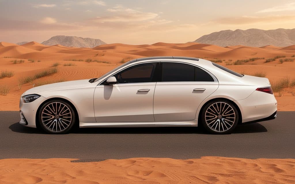 Mercedes S580 2023 White side profile