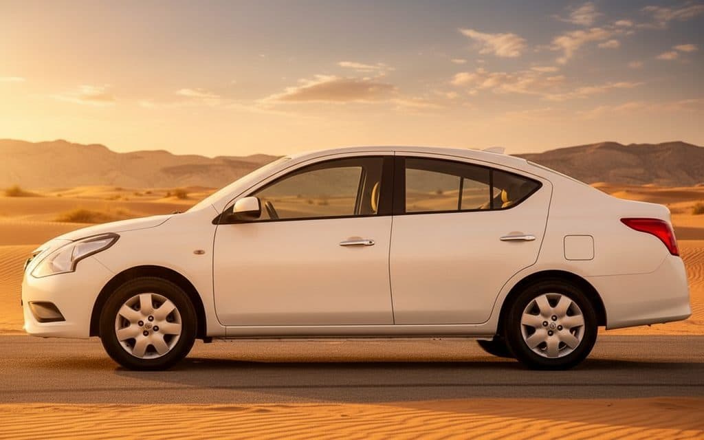 Nissan Sunny 2024 White side profile