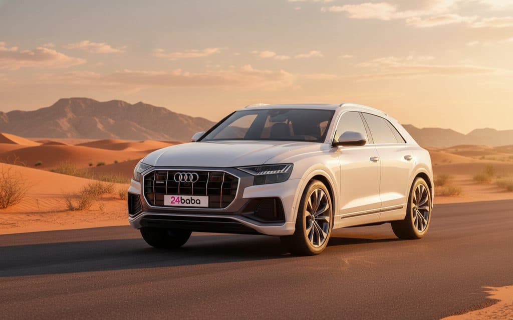 Rent Audi Q8 2022 White in Dubai