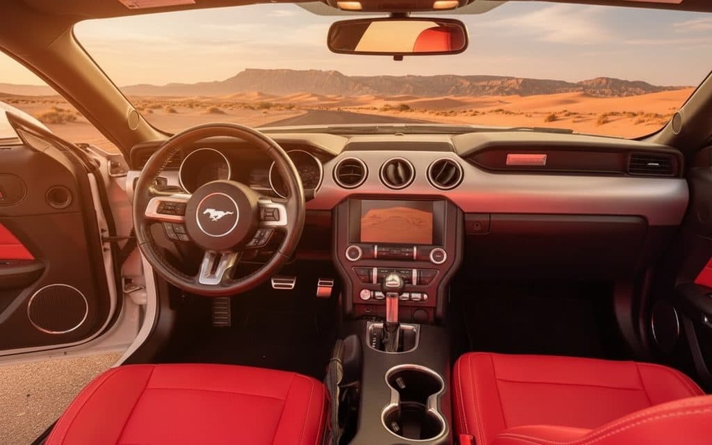 Ford Mustang 2022 dashboard and infotainment – rental in Dubai