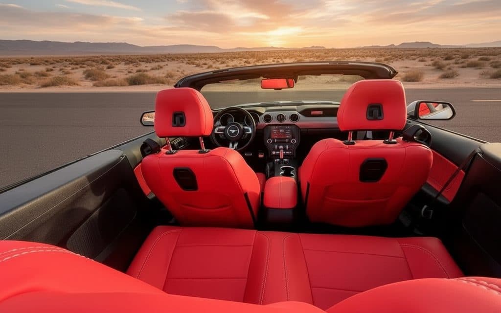 Ford Mustang 2022 leather seats and cabin – rental in Dubai