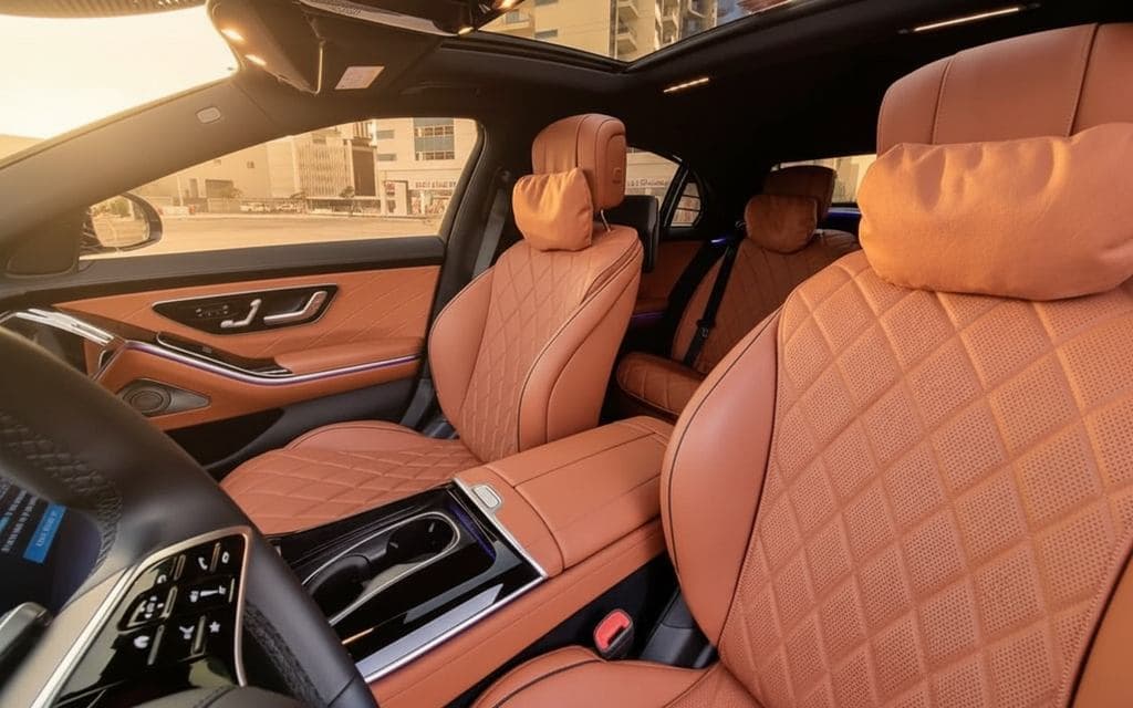 Mercedes S500 2022 leather seats and cabin
