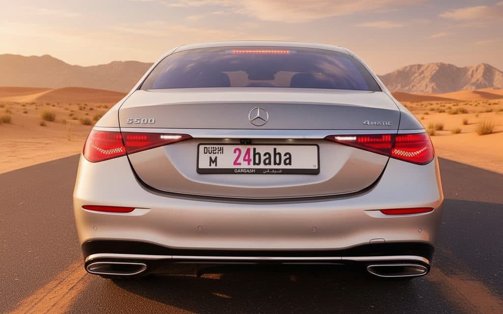 Mercedes S500 2022 Silver rear view showing taillights