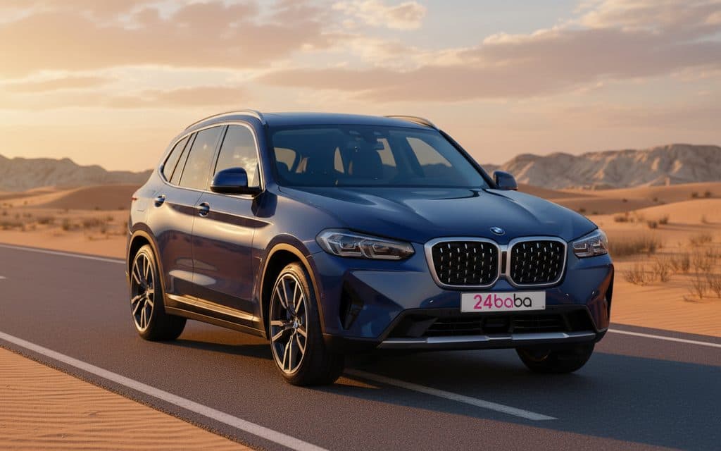 Bmw X4 2022 Blue front view with headlights