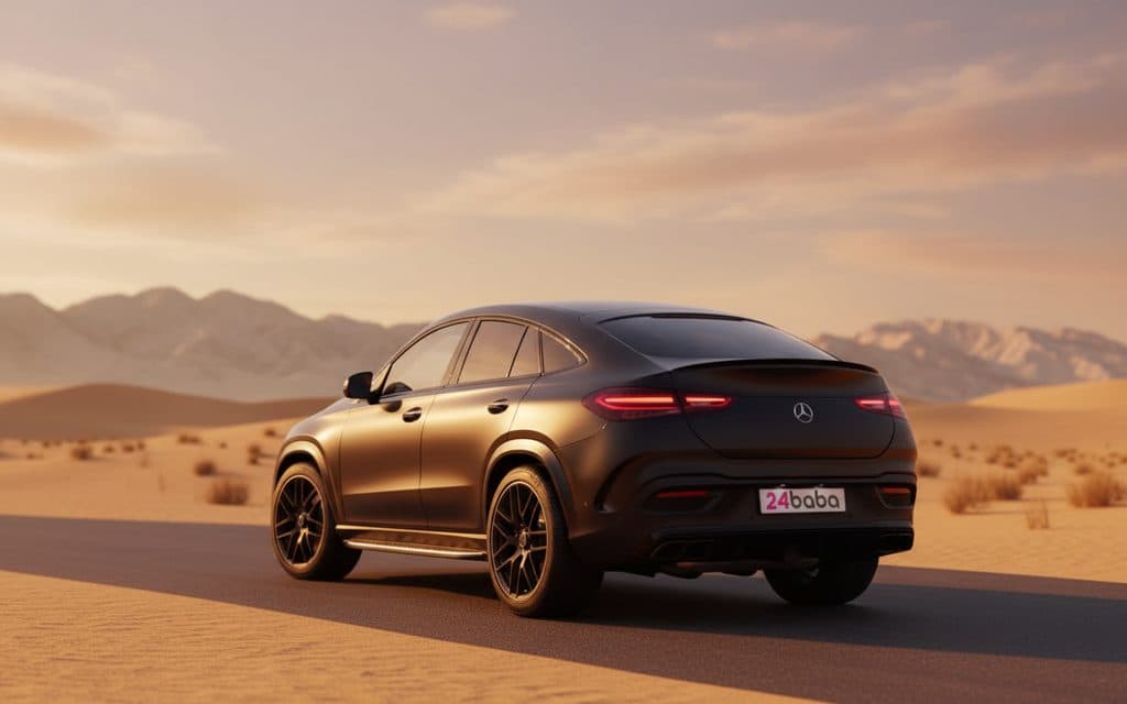 Mercedes Gle63 2024 Black rear view showing taillights