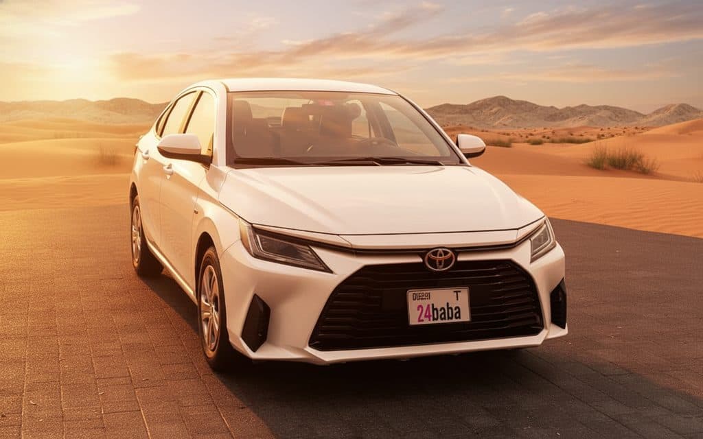 Rent White Toyota Yaris 2023 in Dubai