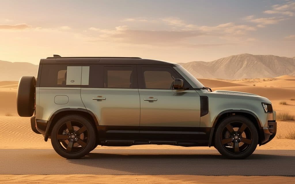 LandRover Defender 2023 Green side profile