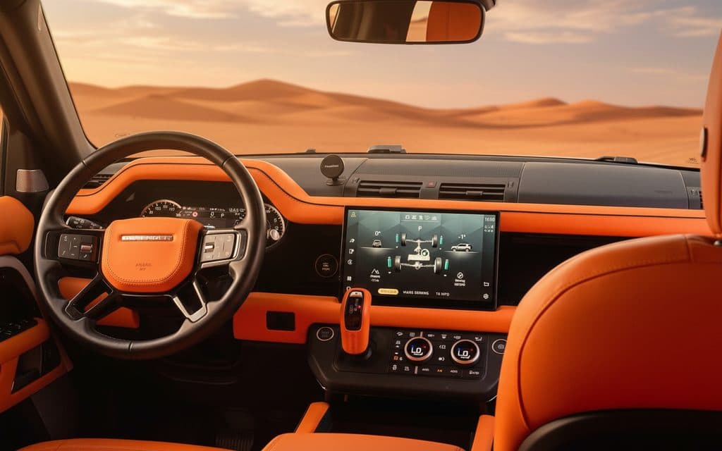 LandRover Defender 2023 interior view showing trim