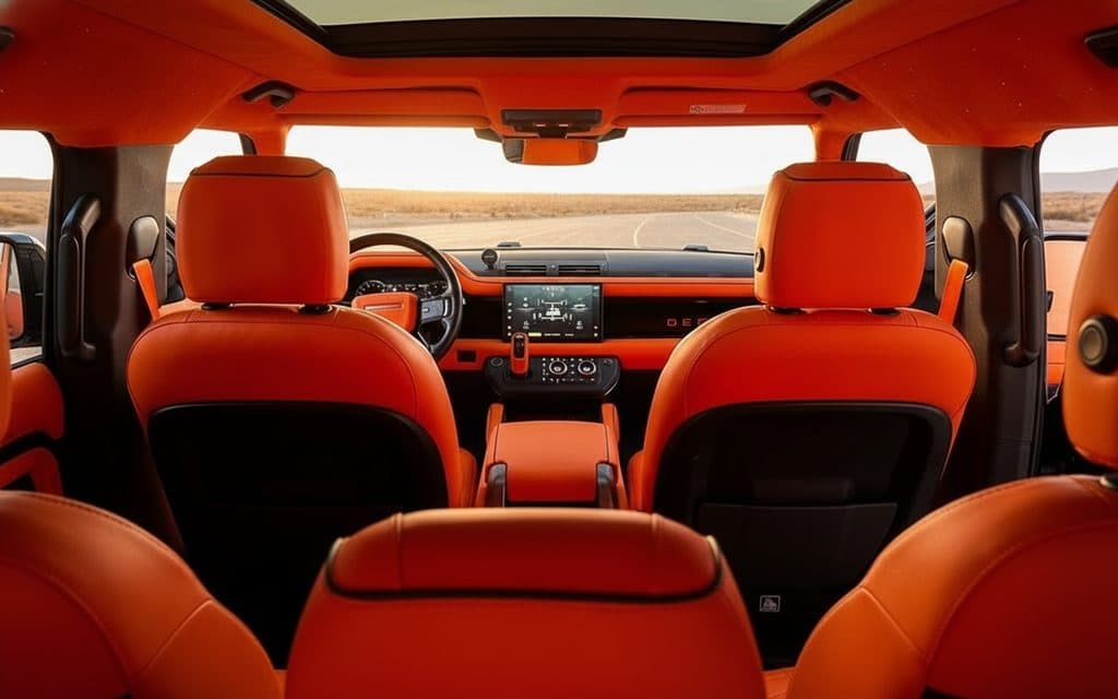 LandRover Defender 2023 leather seats and cabin