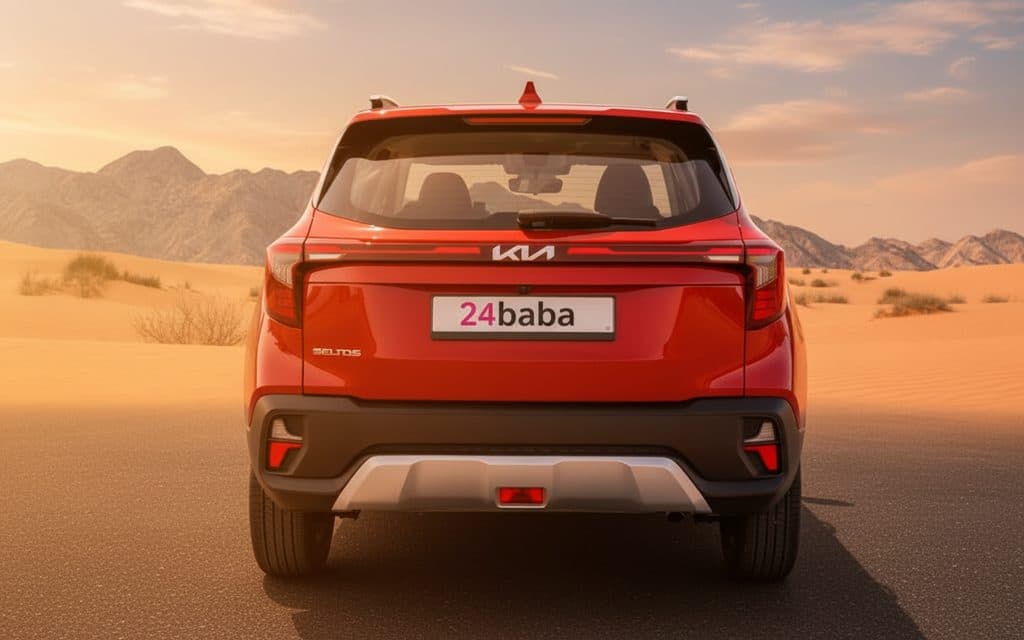 Kia Seltos 2022 Red rear view showing taillights