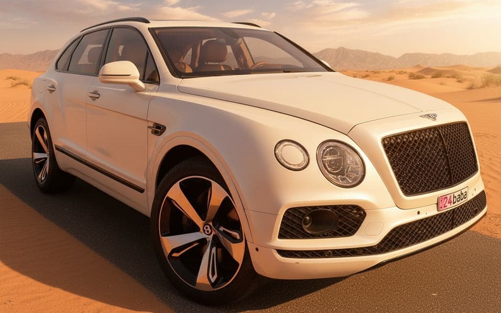 Bentley Bentayga 2025 White front view with headlights