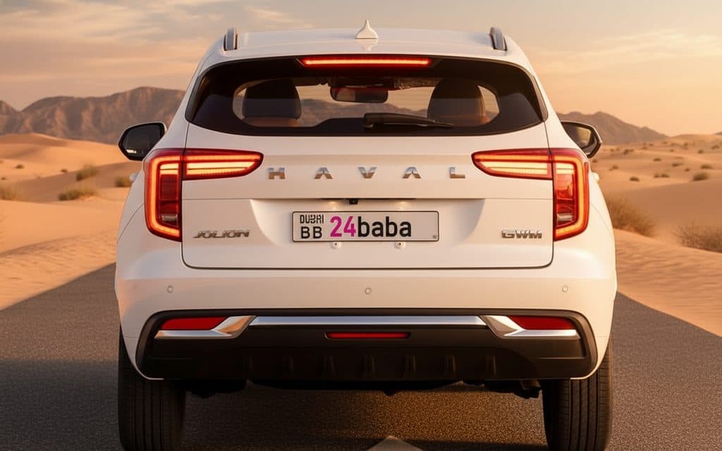 Haval Jolion 2023 White rear view showing taillights