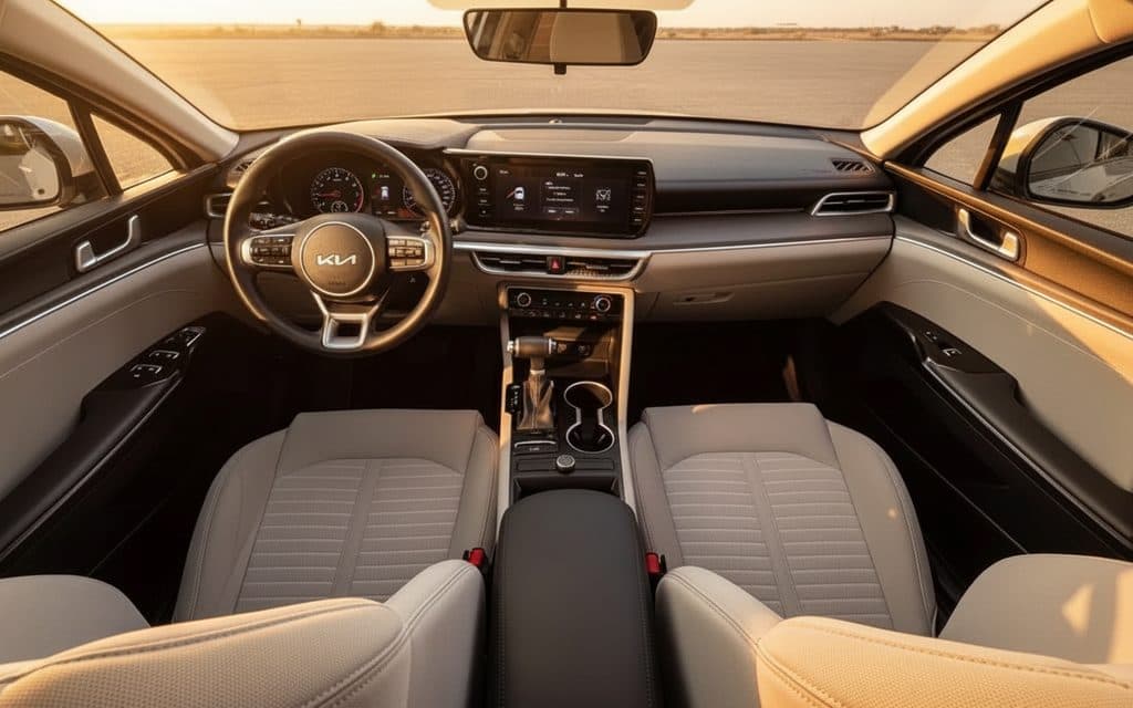 Kia K5 2023 interior view showing trim