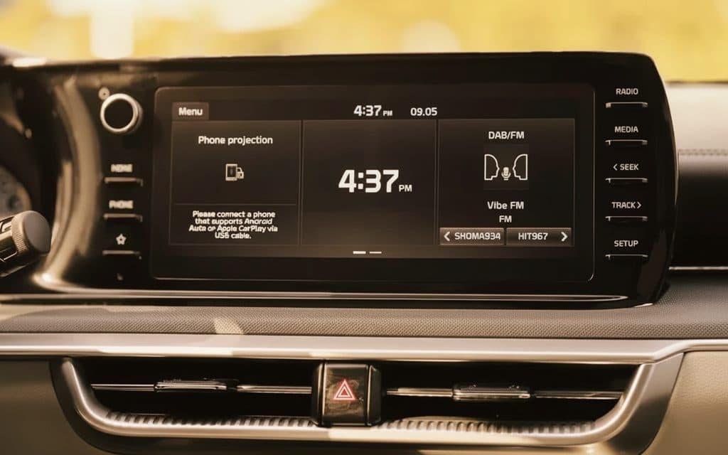 Kia K5 2023 interior view showing trim