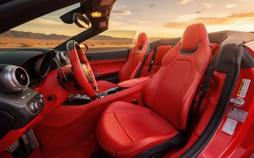 Ferrari Portofino 2020 leather seats and cabin – rental in Dubai