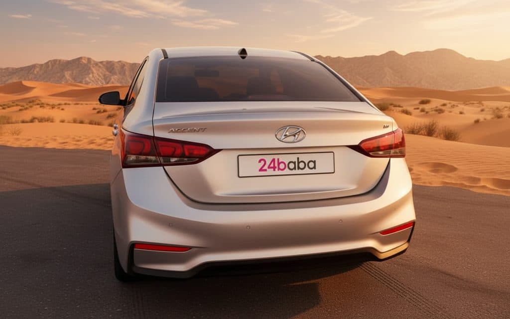 Hyundai Accent 2020 Silver rear view showing taillights