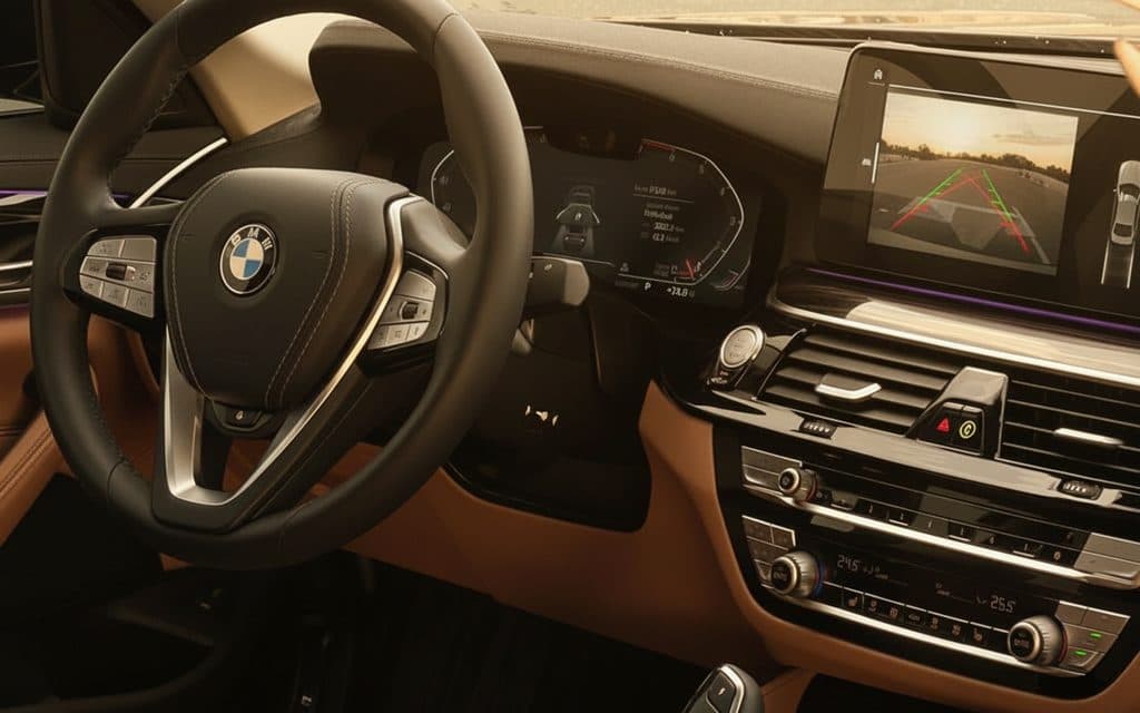Bmw 520 2023 interior view showing trim