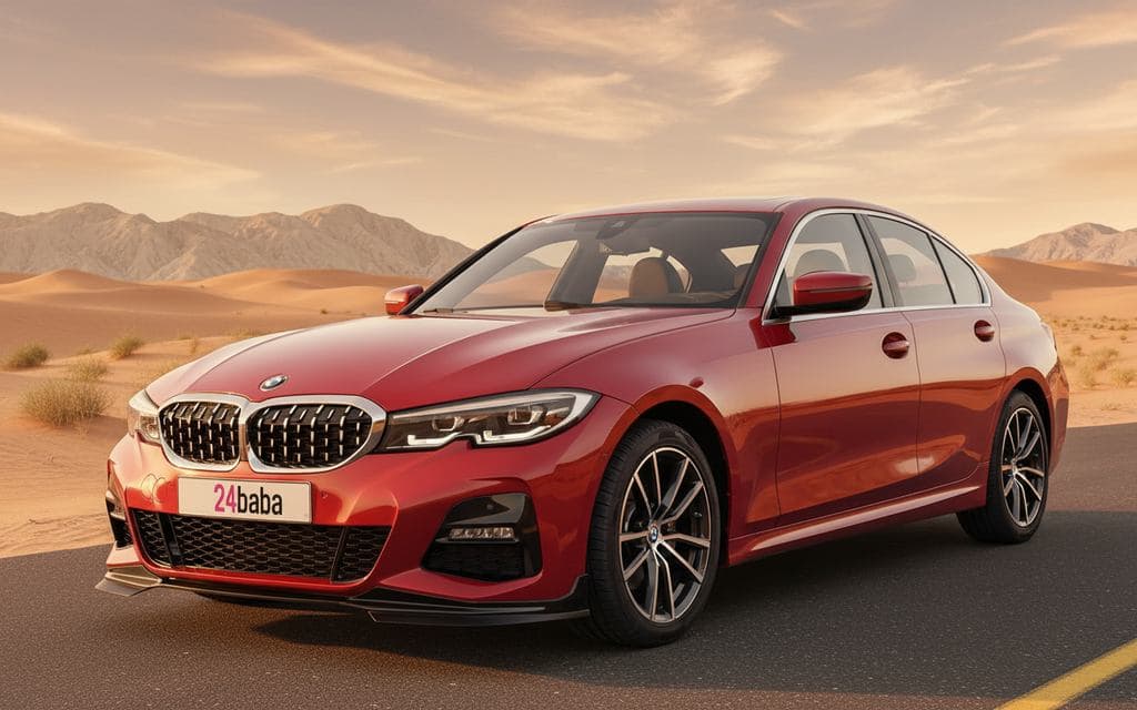 Hire Bmw 330 2020 Red in Dubai