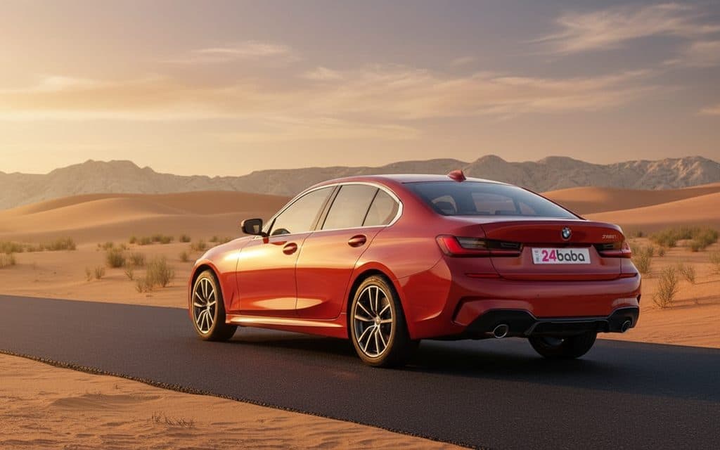 Bmw 330 2020 Red rear view showing taillights