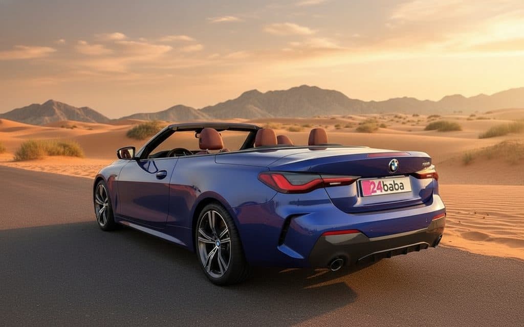 Bmw 420 2023 Blue rear view showing taillights