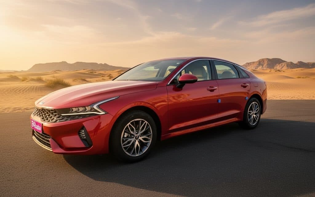 Rent Kia K5 2023 Red in Dubai