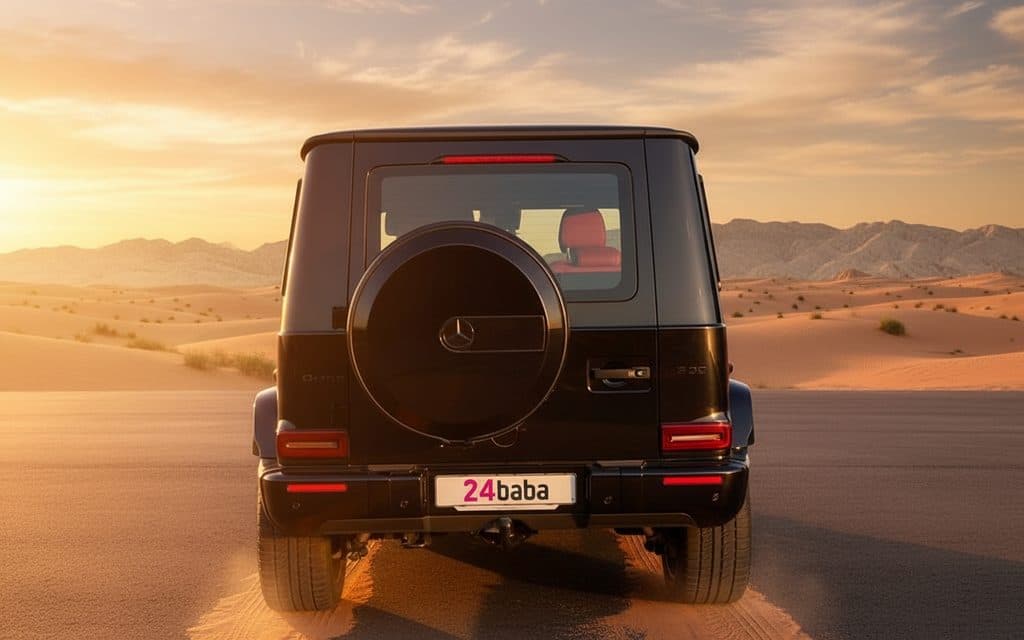 Mercedes G63 2024 Black rear view showing taillights