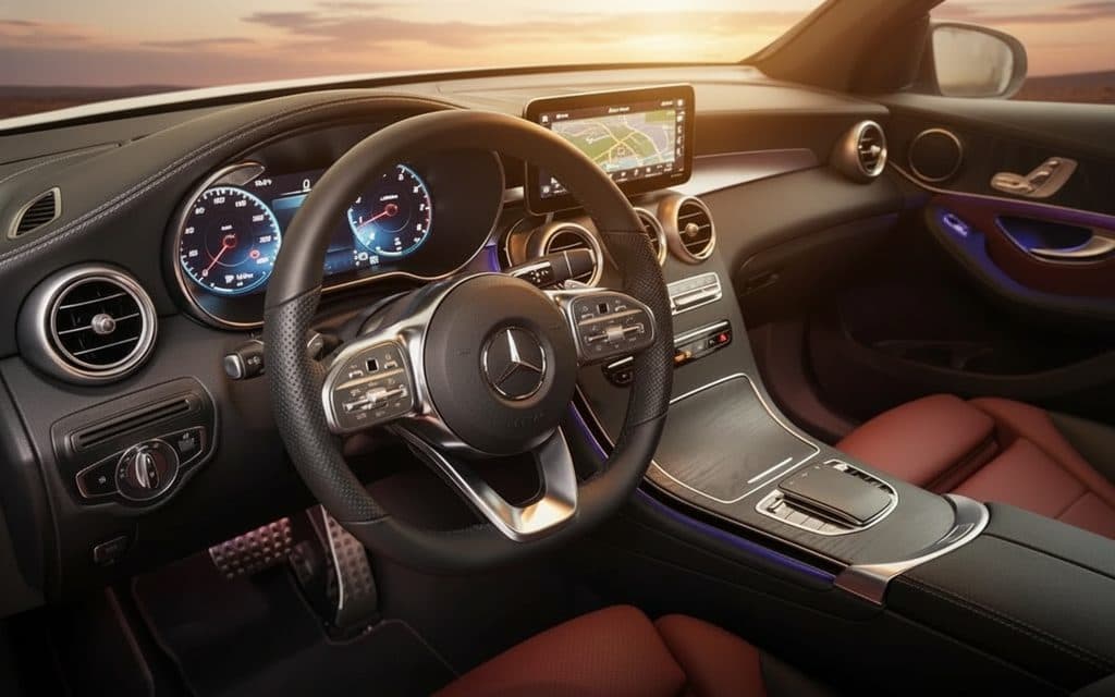 Mercedes Glc200 2022 dashboard and infotainment