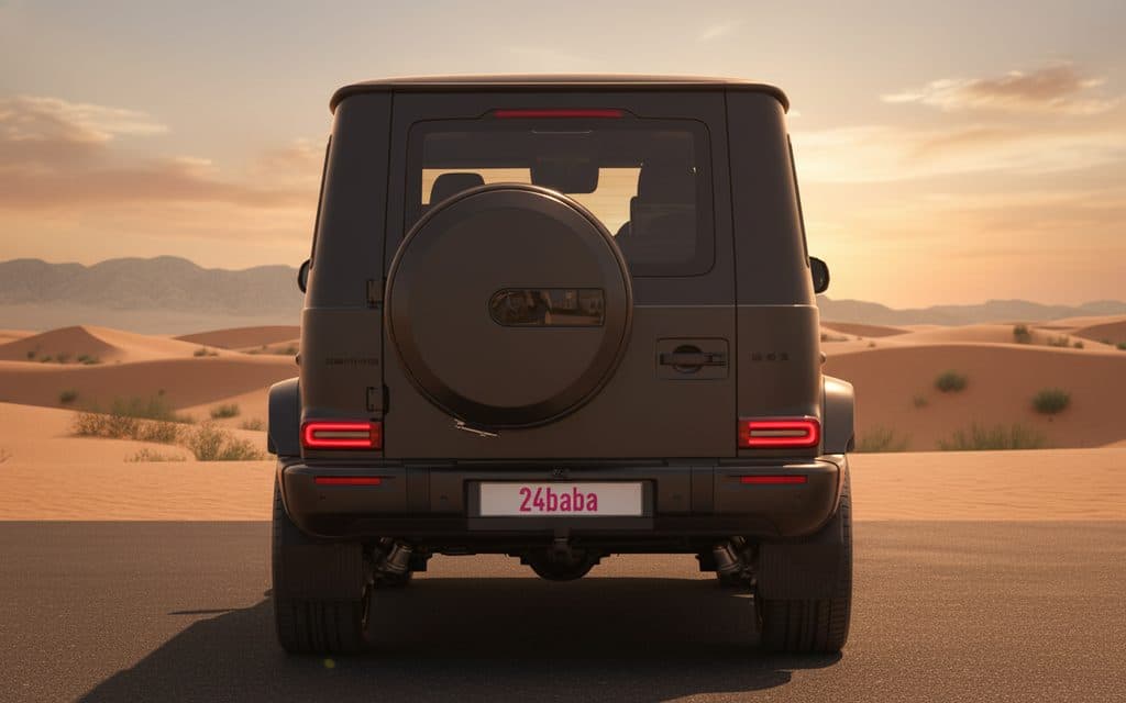 Mercedes G63 2025 Black rear view showing taillights