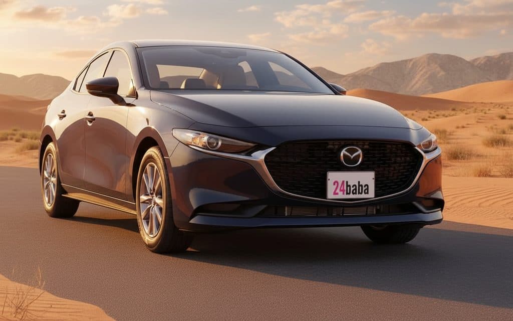 Black Mazda 3 2024 front view