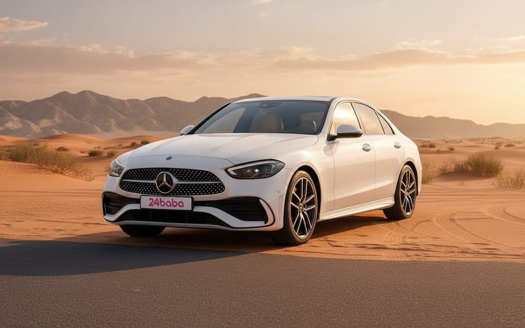 Rent Mercedes C300 2023 White in Dubai