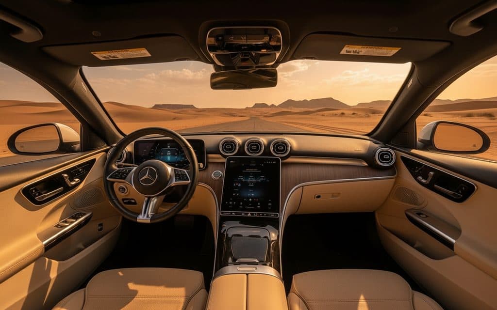 Mercedes C300 2023 dashboard and infotainment