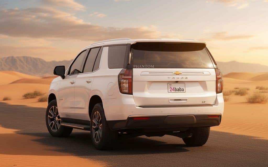 Chevrolet Tahoe 2022 White rear view showing taillights