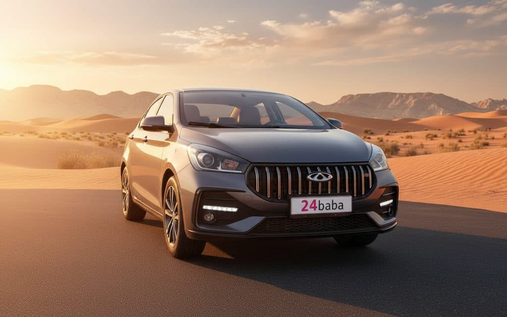 Chery Arrizo5 2026 Grey front view with headlights