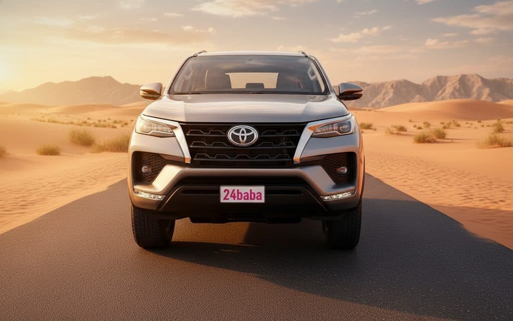 Toyota Fortuner 2024 Grey front view with headlights