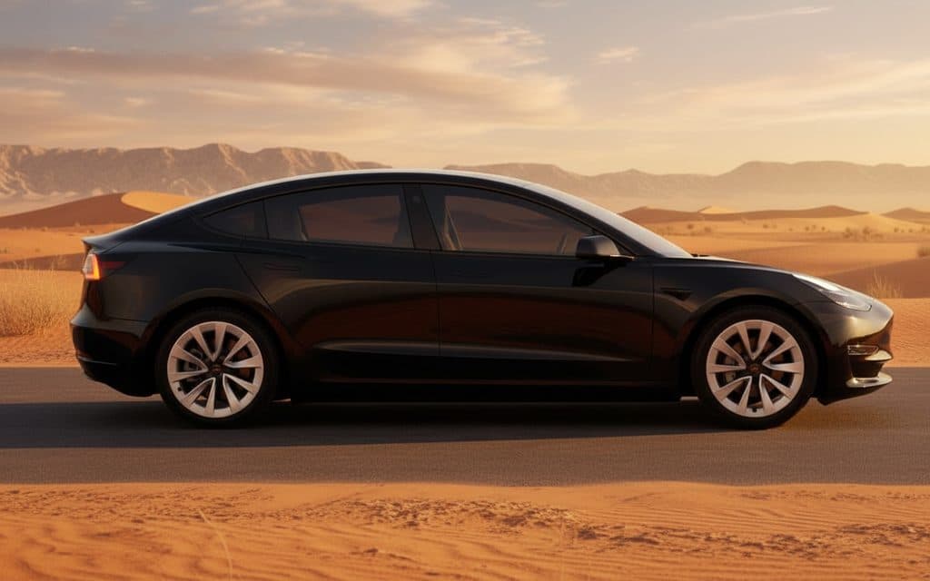 Tesla Model3 2021 Black side profile