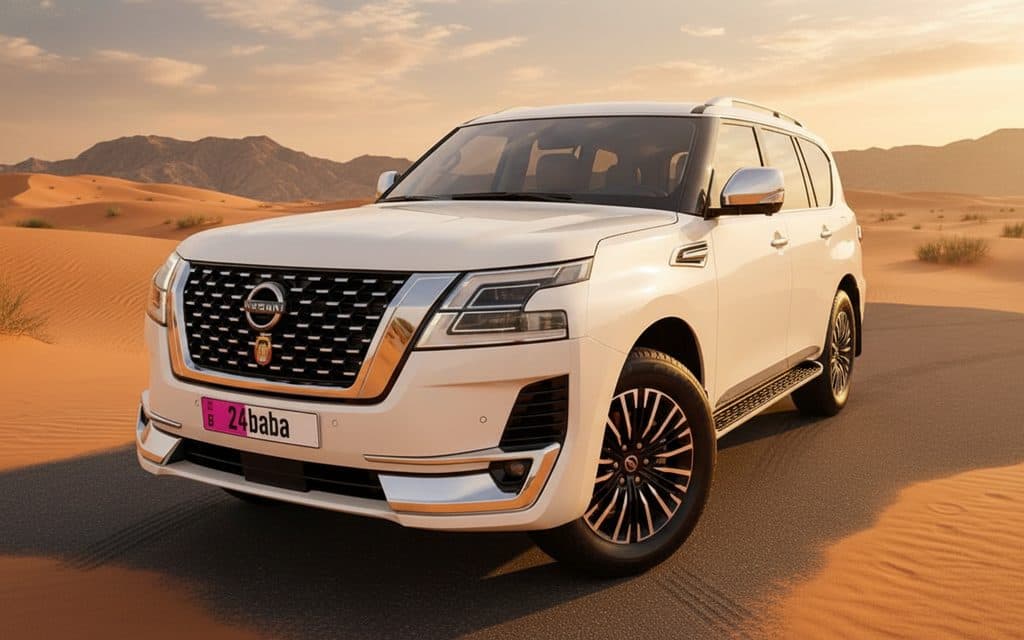 Rent White Nissan Patrol 2024 in Dubai