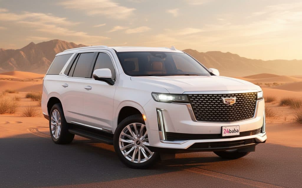 White Cadillac Escalade 2024 in Dubai