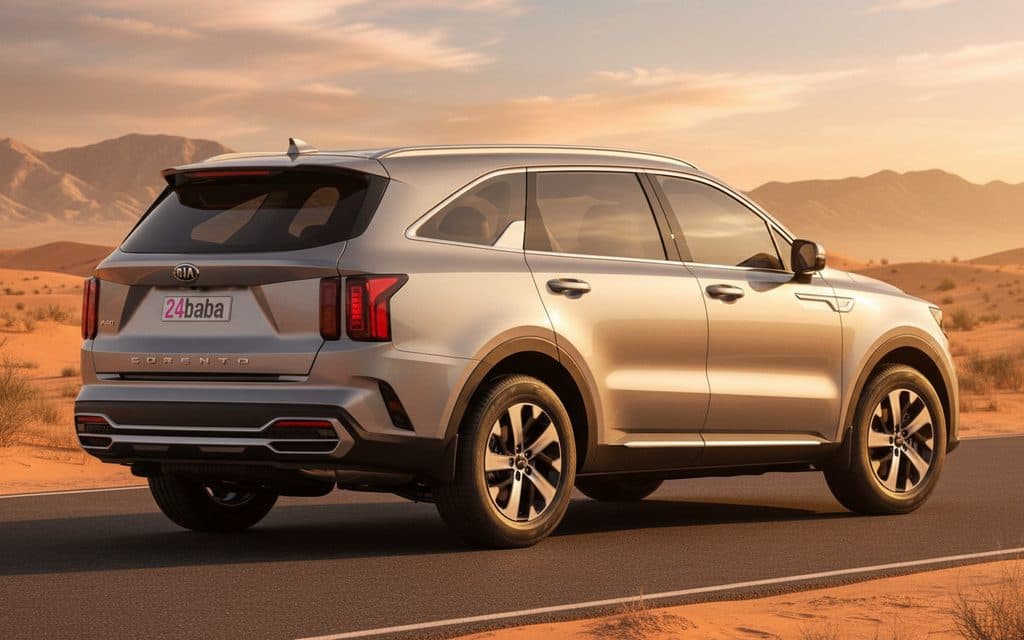 Kia Sorento 2025 Grey rear view showing taillights – rental in Dubai