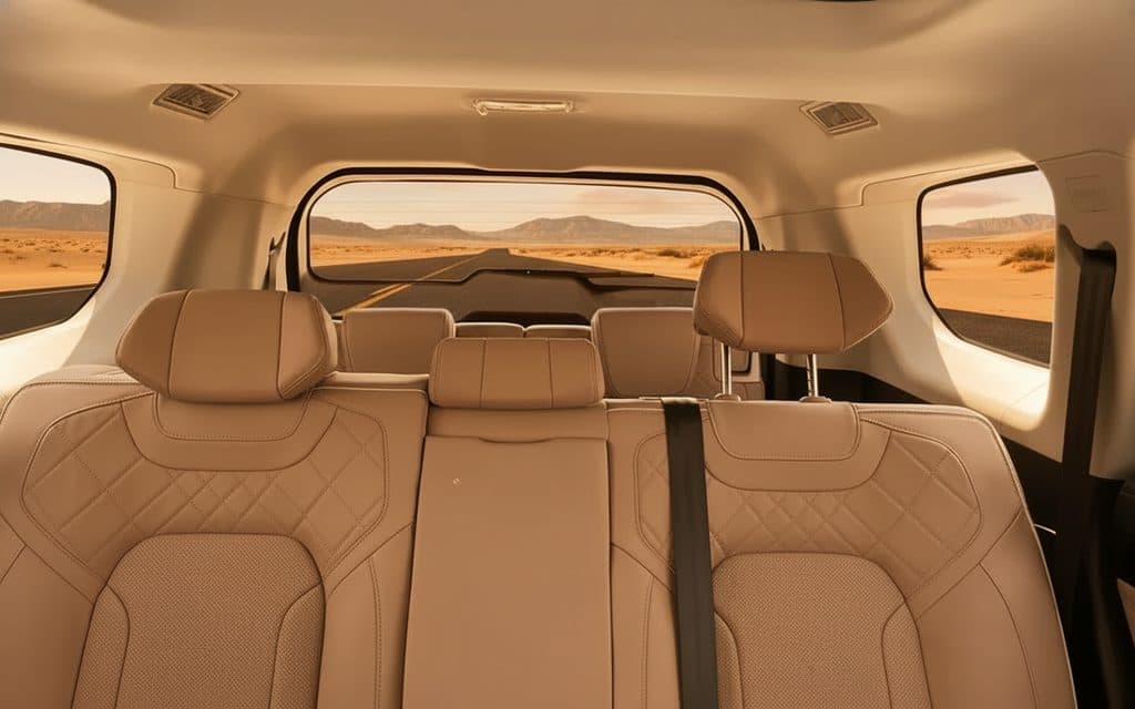 Exeed Vx 2025 leather seats and cabin – rental in Dubai