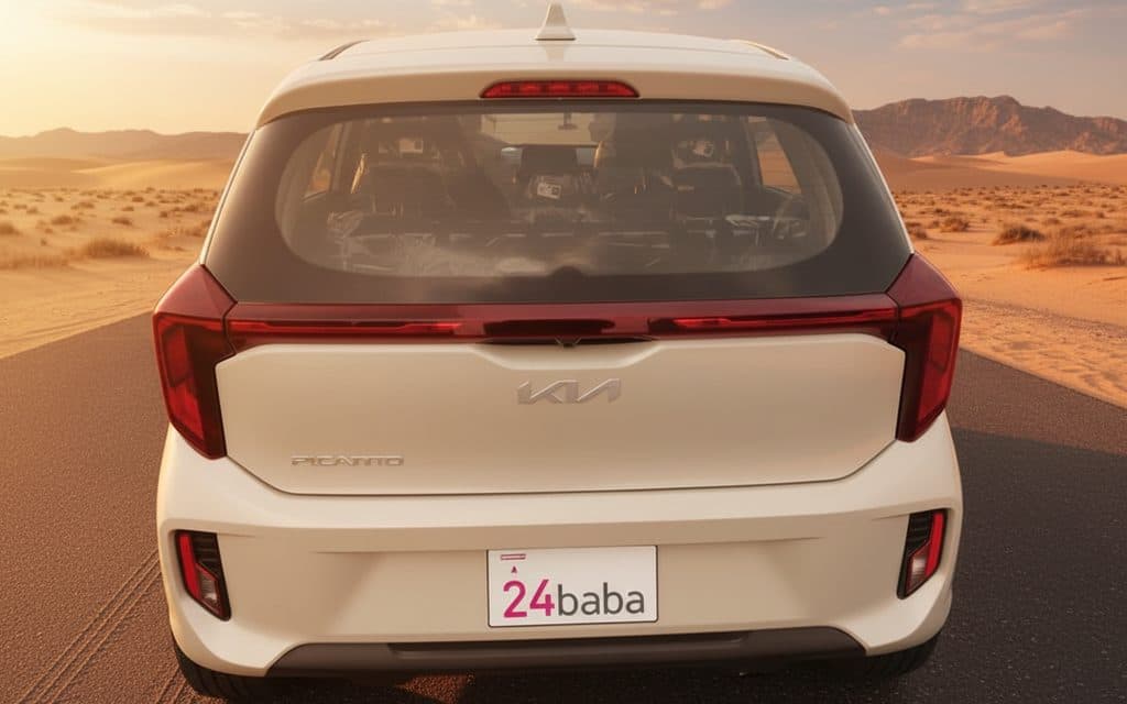 Kia Picanto 2025 Beige rear view showing taillights