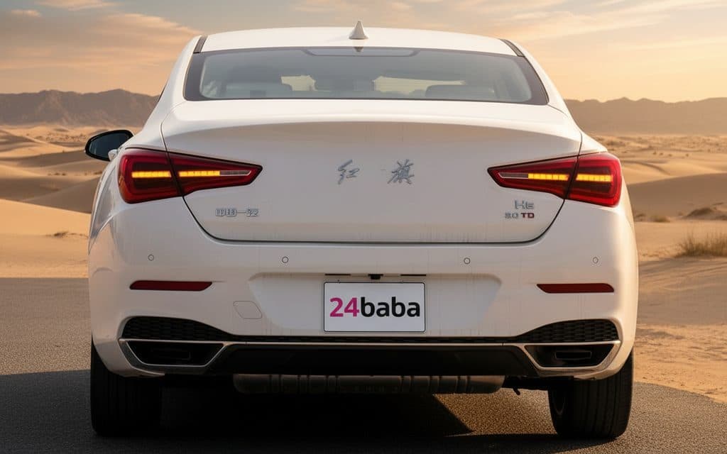 Hongqi H5 2025 White rear view showing taillights