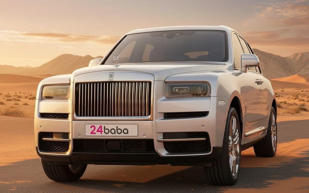 RollsRoyce Cullinan 2020 Silver front view with headlights