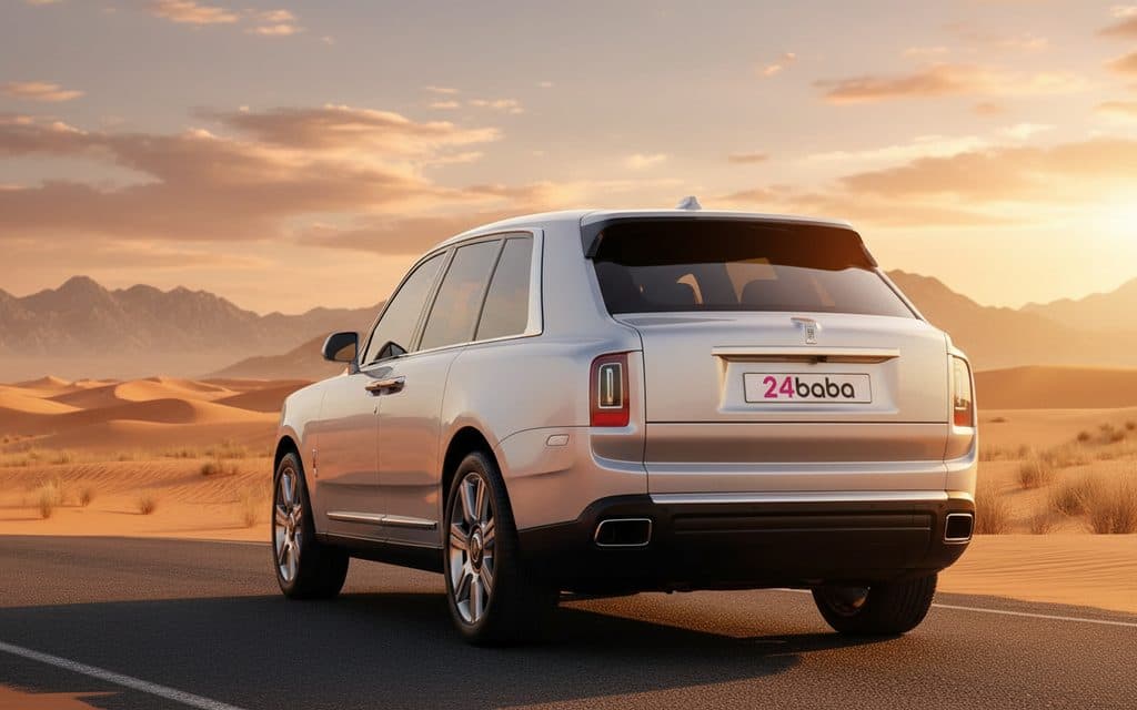 RollsRoyce Cullinan 2020 Silver rear view showing taillights