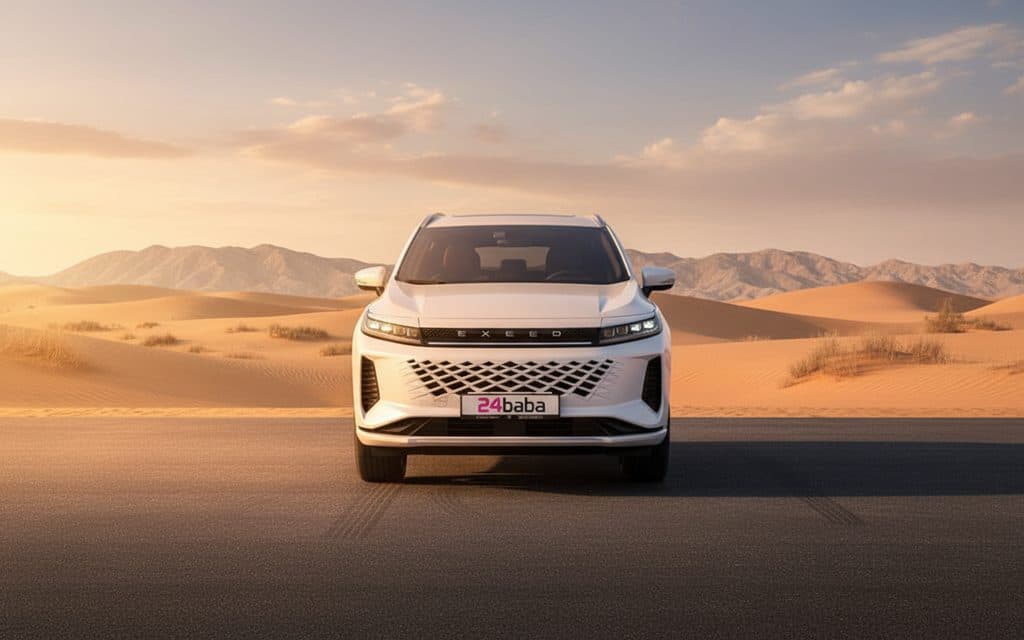 Exeed Lx 2025 White front view with headlights