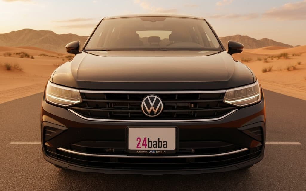 Volkswagen Tiguan 2024 Black front view with headlights