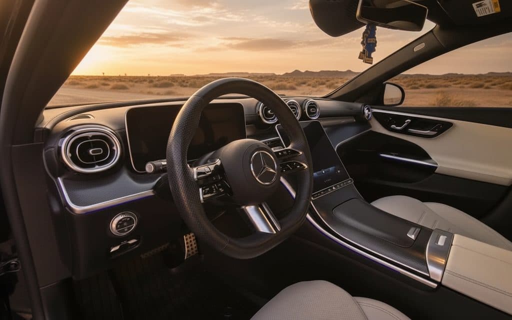 Mercedes C300 2023 dashboard and infotainment