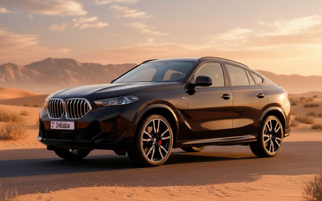 Bmw X6 2025 Black front view with headlights