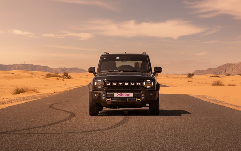 Jetour T2 2024 Black front view with headlights